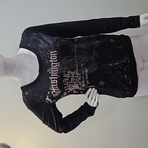 ANAMA Open back Graphic long sleeve tee